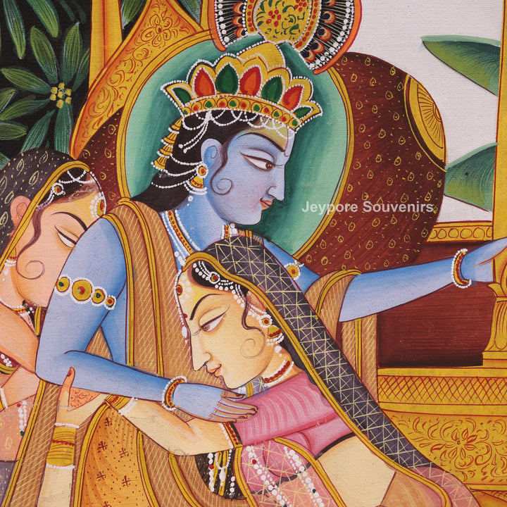Hand-Painted Krishna Leela  Painting
