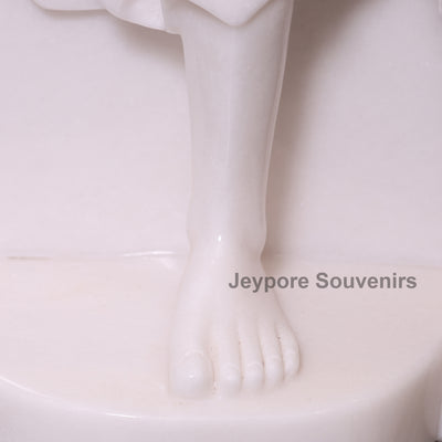 25" Pure White Marble Shridi Sai Baba Idol