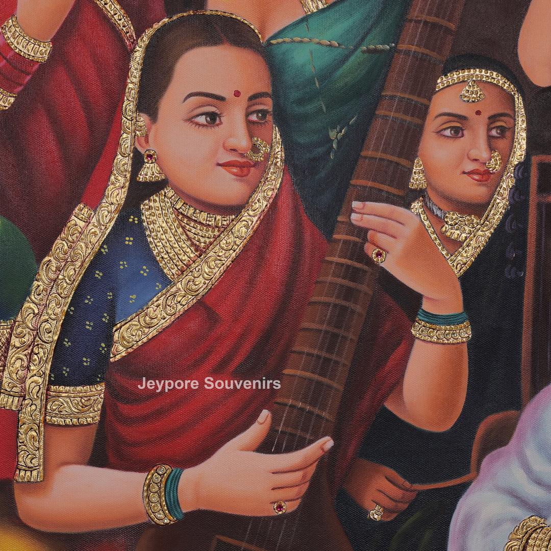 Galaxy of Musicians Canvas Painting | Traditional Indian Musical Heritage Wall Art