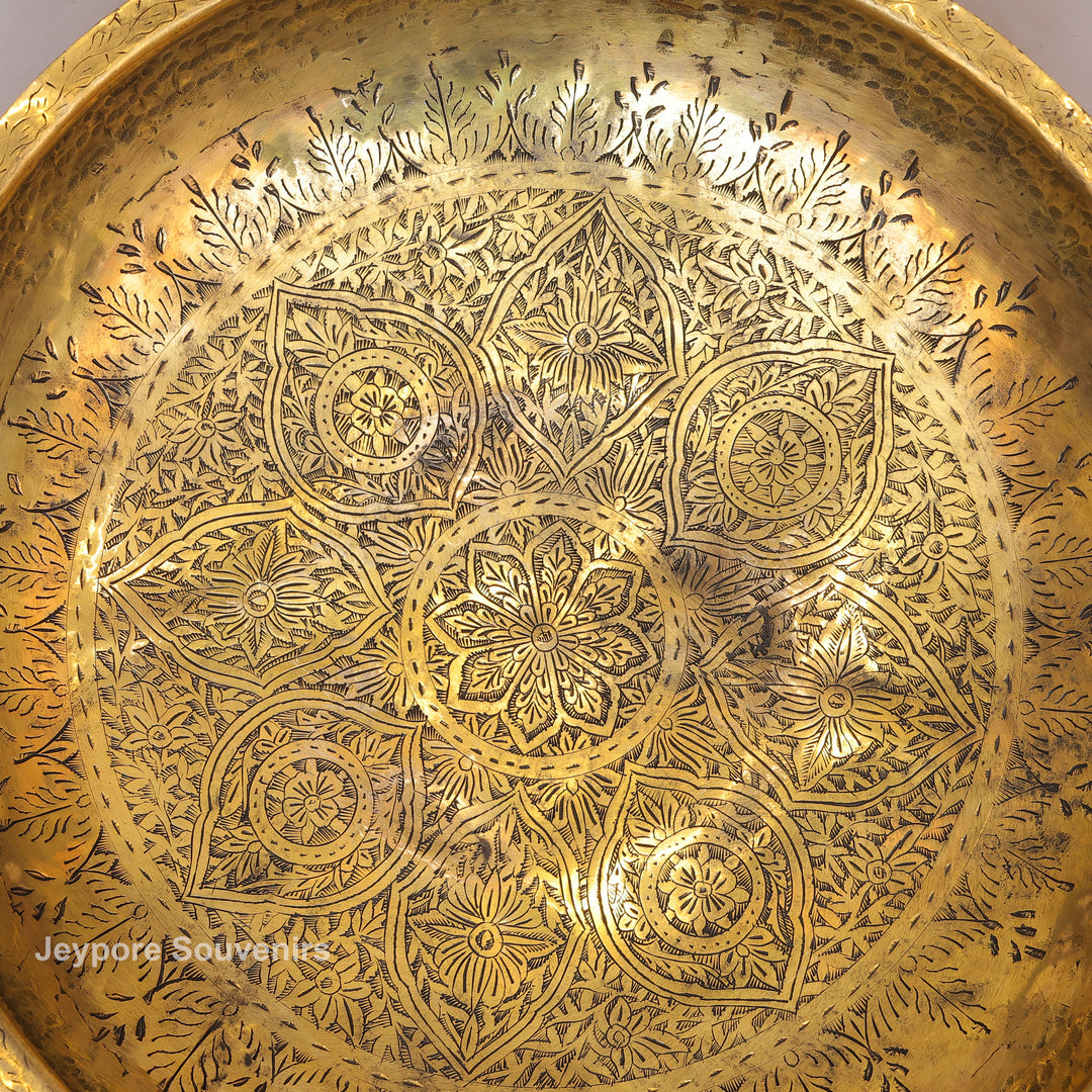 Antique Brass Urli Bowl with Golden Antique-Finished Exterior