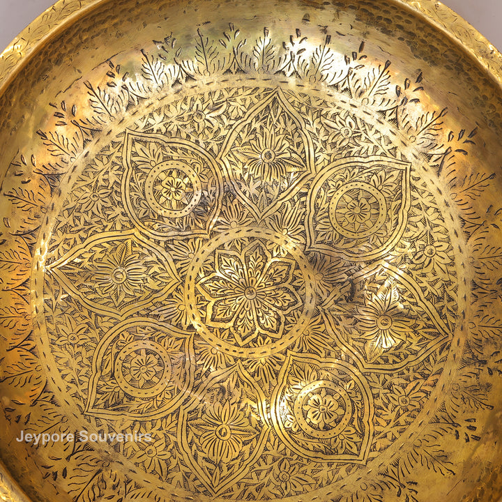 Antique Brass Urli Bowl with Golden Antique-Finished Exterior