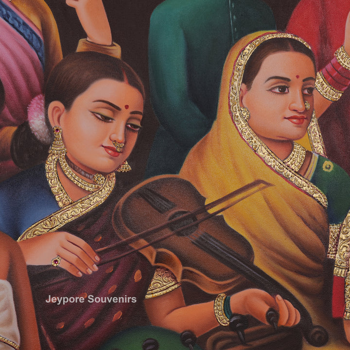 Galaxy of Musicians Canvas Painting | Traditional Indian Musical Heritage Wall Art