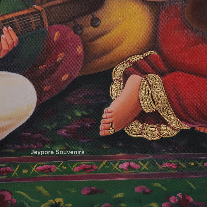 Galaxy of Musicians Canvas Painting | Traditional Indian Musical Heritage Wall Art