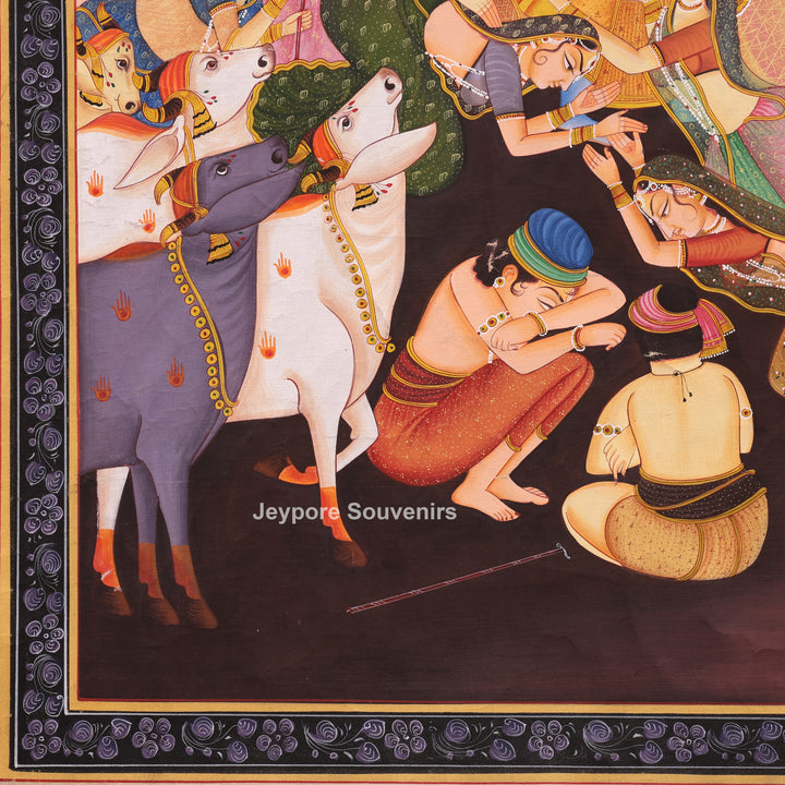 Hand-Painted Krishna Leela  Painting