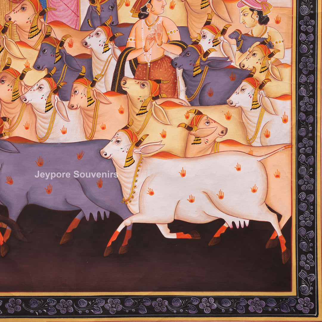 Hand-Painted Krishna Leela  Painting