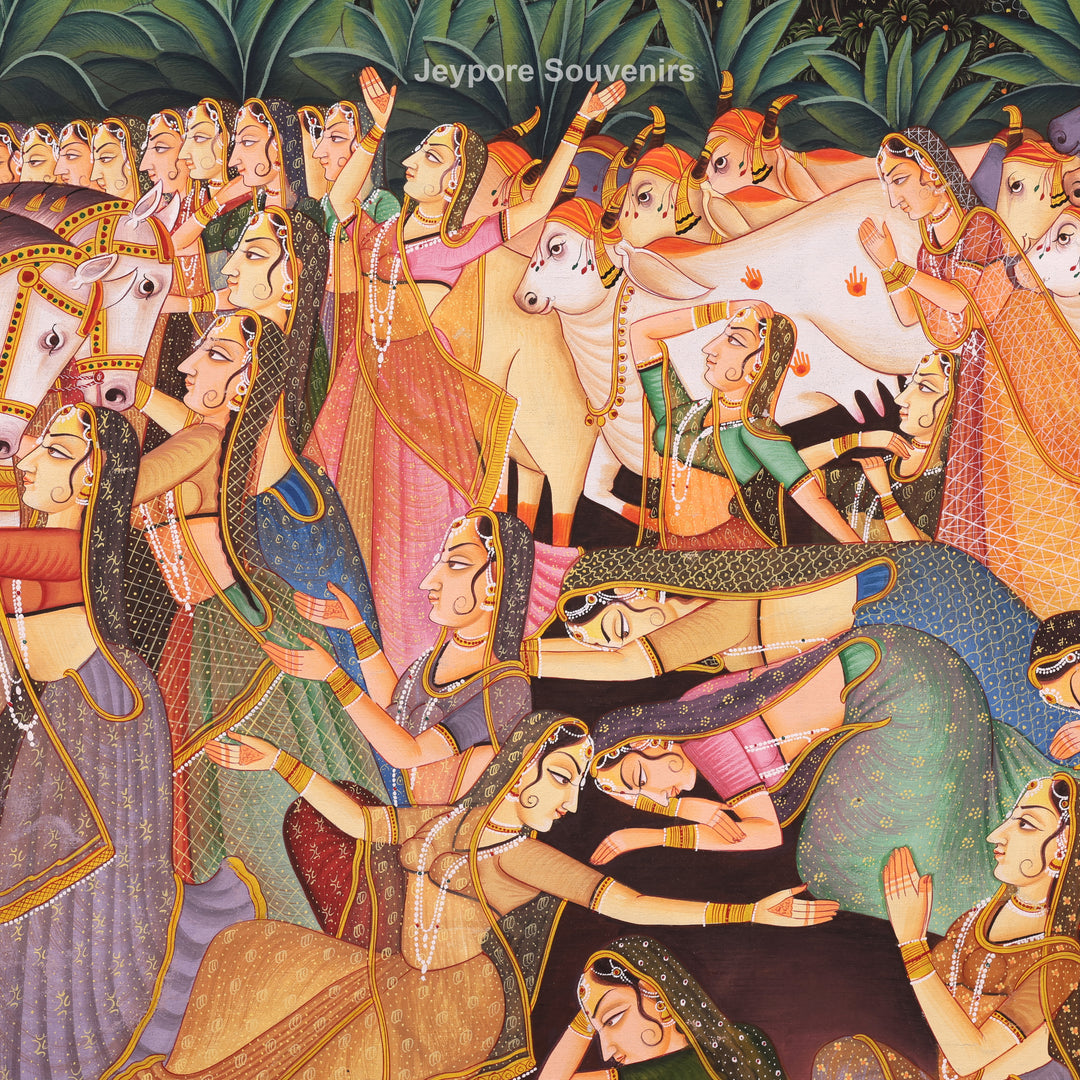 Hand-Painted Krishna Leela  Painting