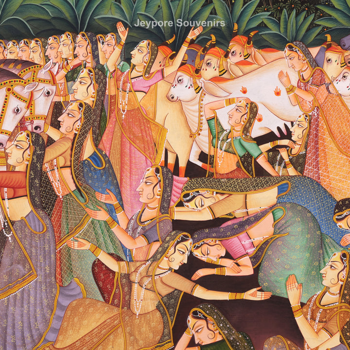 Hand-Painted Krishna Leela  Painting