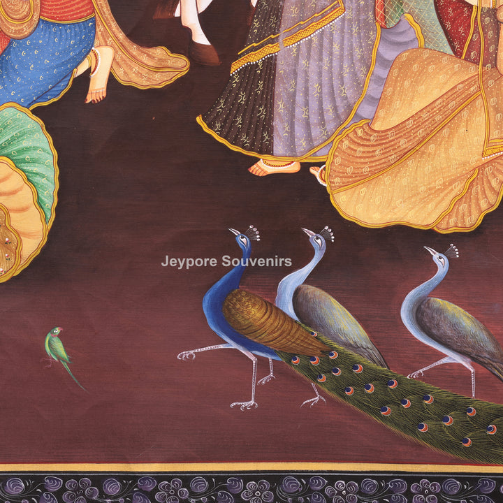 Hand-Painted Krishna Leela  Painting