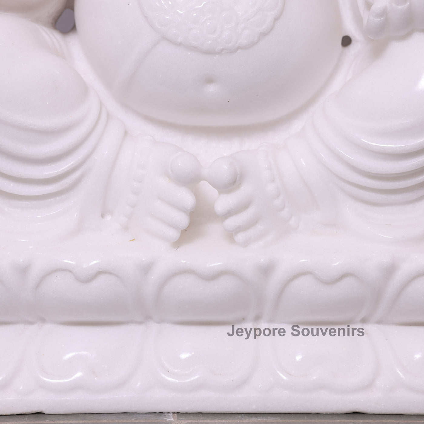 27" Grand Pure White Marble Lord Ganesha Idol For Home Decor