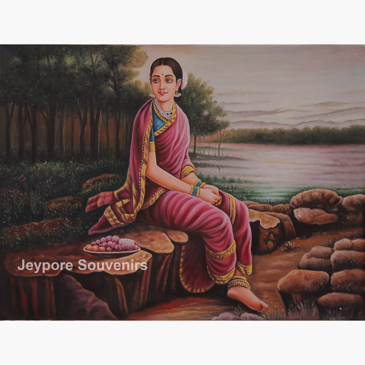 Raja Ravi Varma Inspired Waiting For Someone Indian Woman Canvas Painting