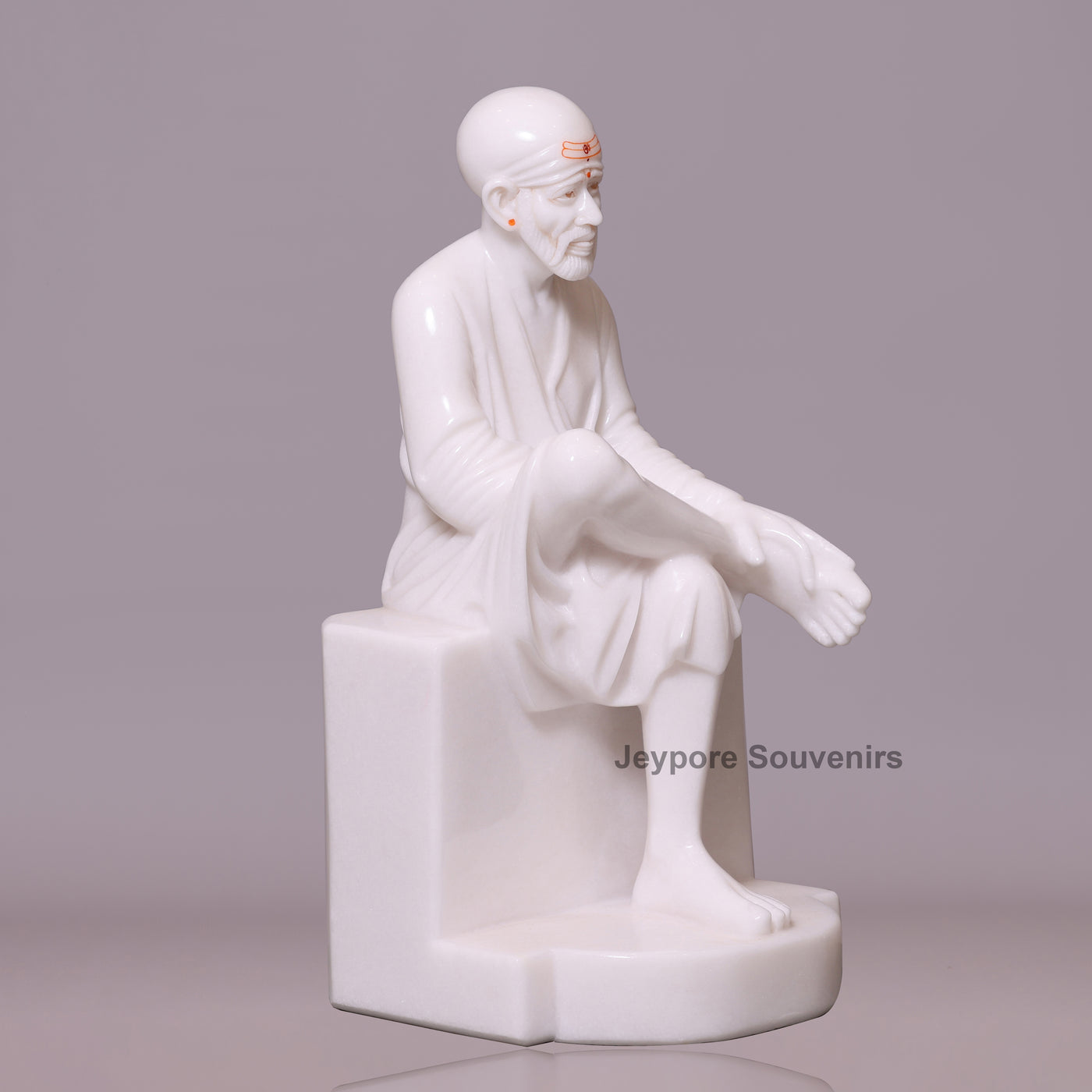 25" Pure White Marble Shridi Sai Baba Idol