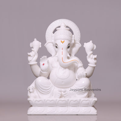 white marble ganesh ji murti