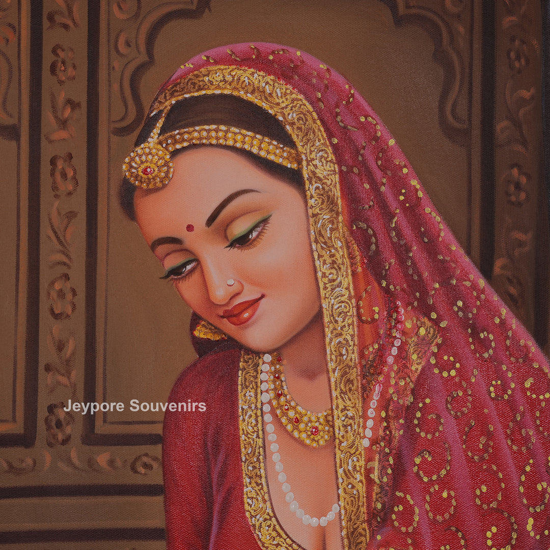 Indian Ladies Making Mehndi Canvas Painting