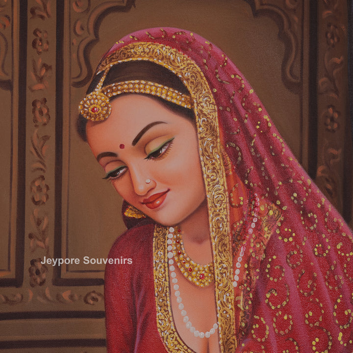 Indian Ladies Making Mehndi Canvas Painting