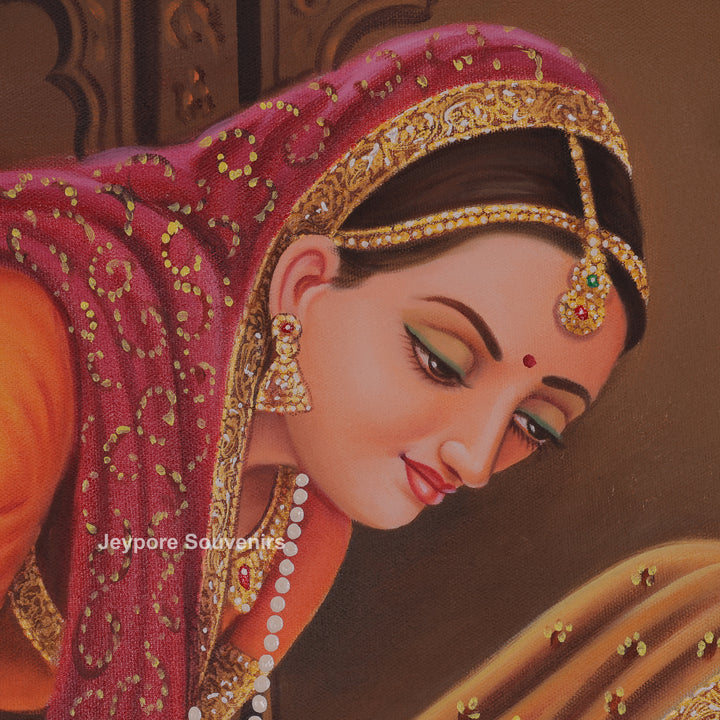 Indian Ladies Making Mehndi Canvas Painting
