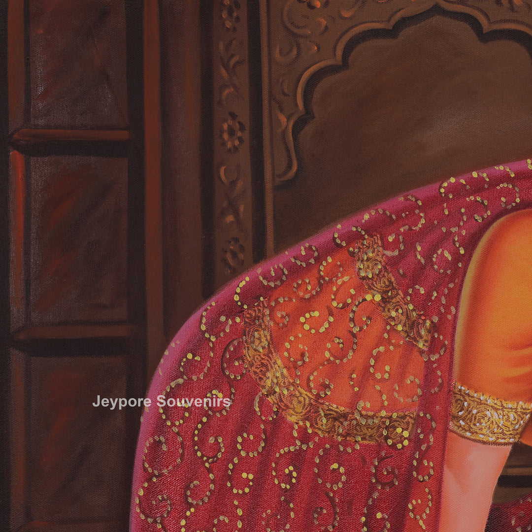 Indian Ladies Making Mehndi Canvas Painting