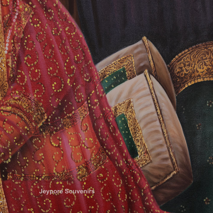 Indian Ladies Making Mehndi Canvas Painting