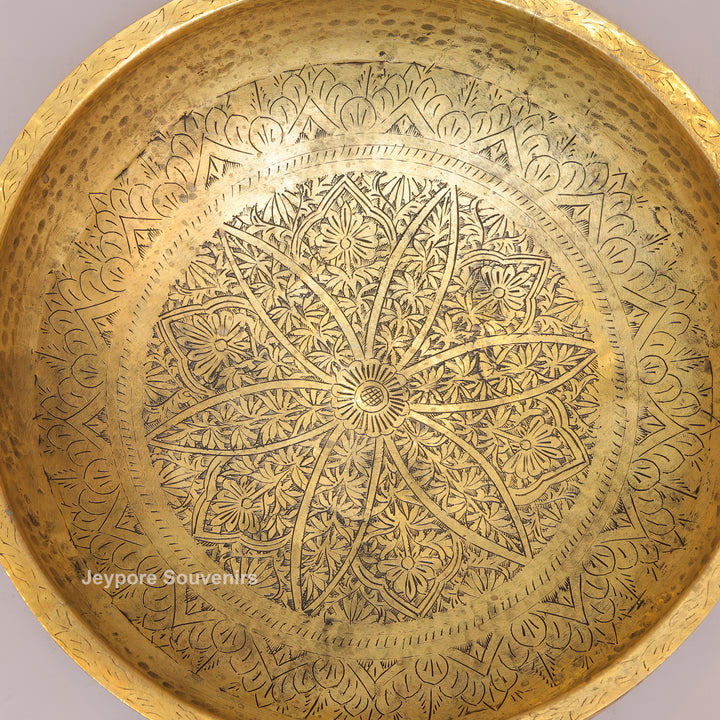 Handcrafted Brass Urli Bowl with Side Handles