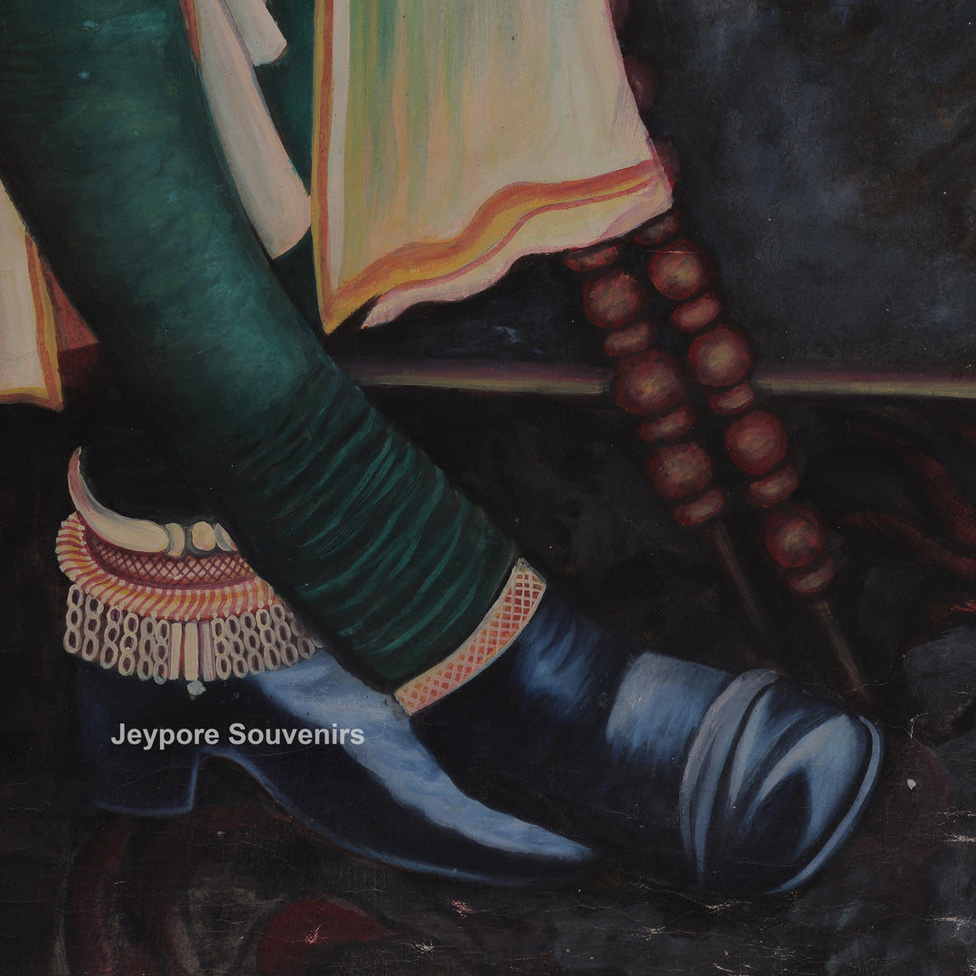 Handmade Maharaja Sawai Ram Singh  Canvas Painting