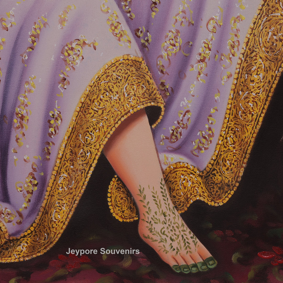 Queen Applying Mehandi Canvas Painting