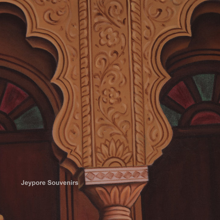 Queen Applying Mehandi Canvas Painting