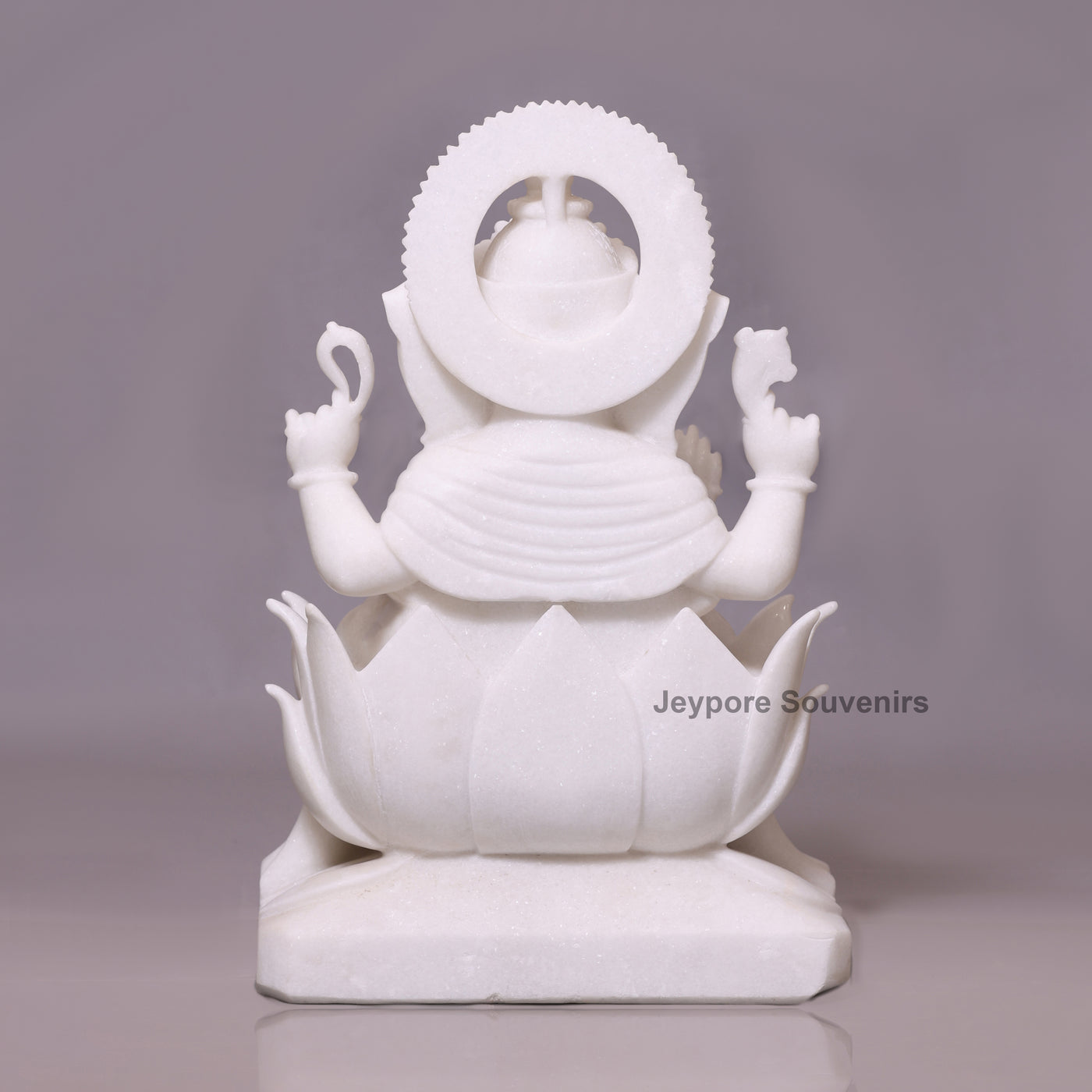 24" Pure White Marble Handcrafted Lord Ganesha Idol