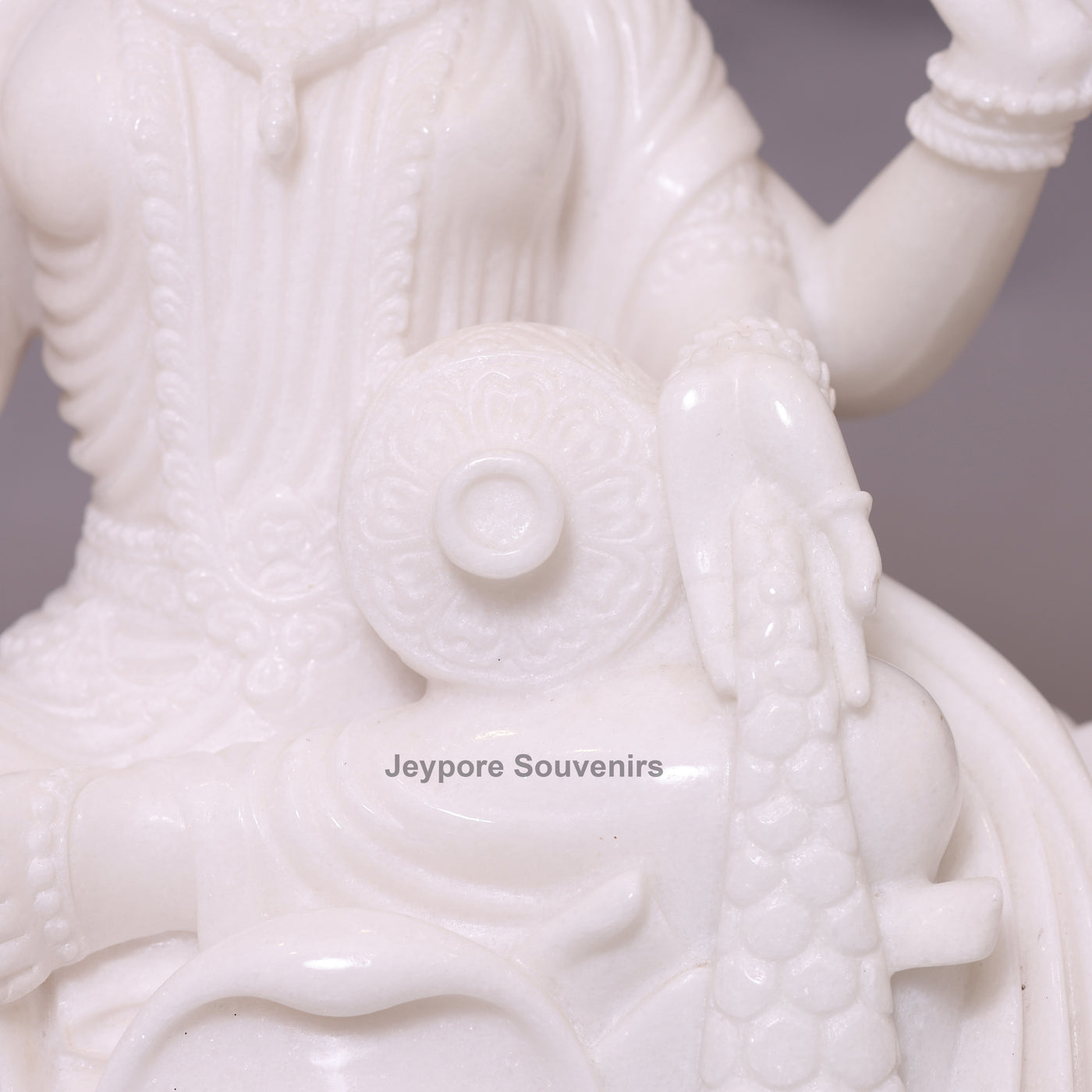 24" Divine Trinity Set: Pure White Marble Lakshmi, Ganesha, &amp; Saraswati Idols&nbsp;