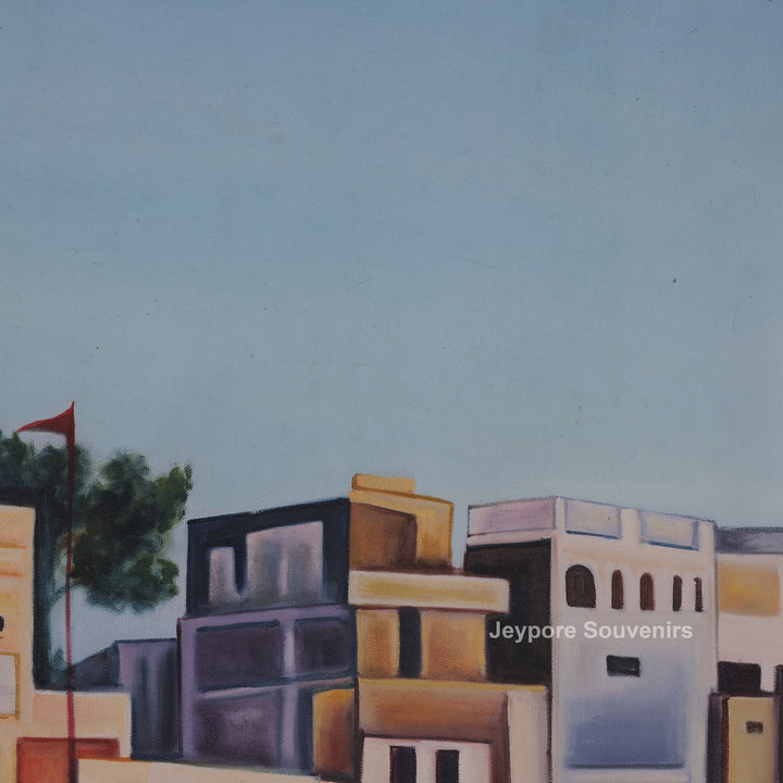 Handcrafted Banaras Ghat Canvas Painting