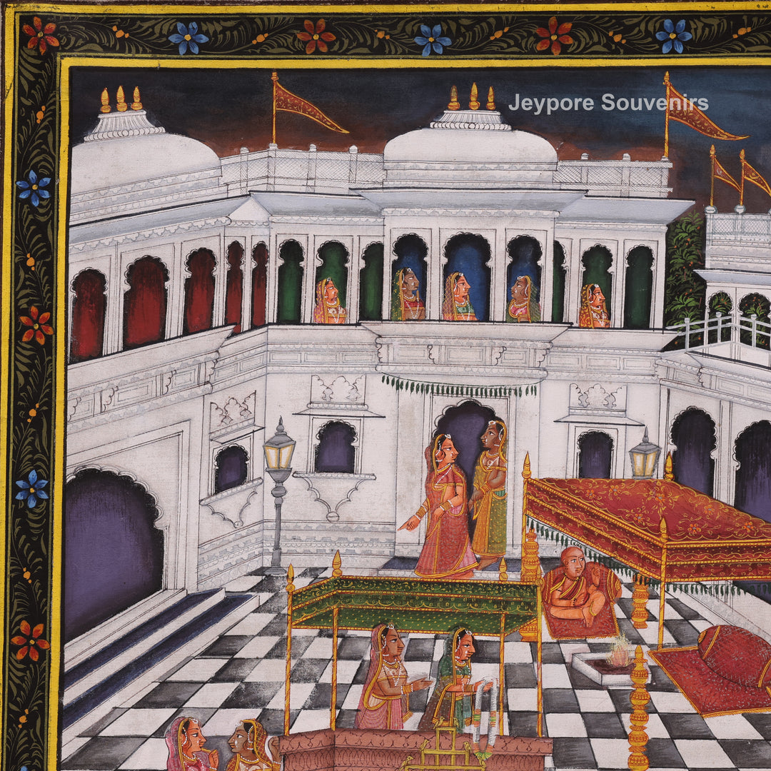 Lord Neminath Royal Procession Miniature Canvas Painting