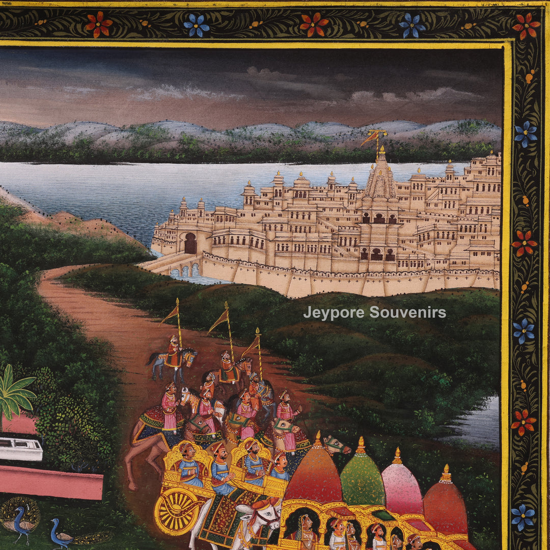 Lord Neminath Royal Procession Miniature Canvas Painting