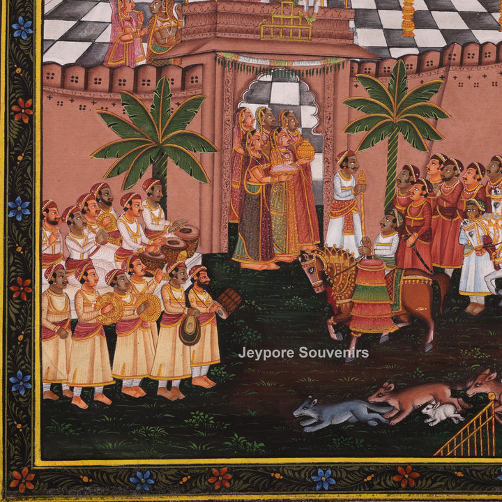Lord Neminath Royal Procession Miniature Canvas Painting