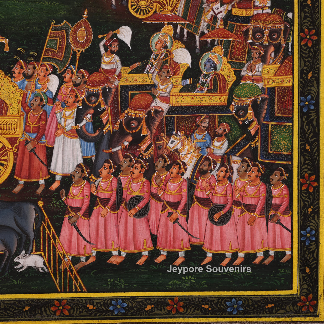 Lord Neminath Royal Procession Miniature Canvas Painting