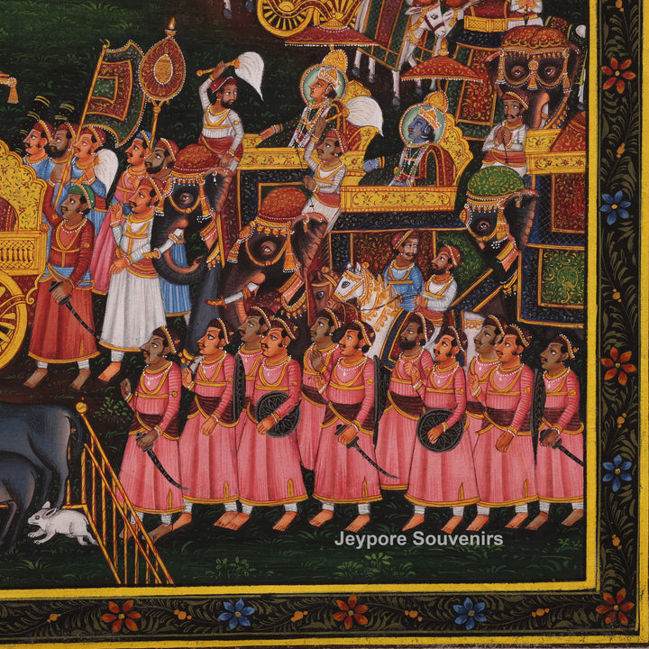 Lord Neminath Royal Procession Miniature Canvas Painting