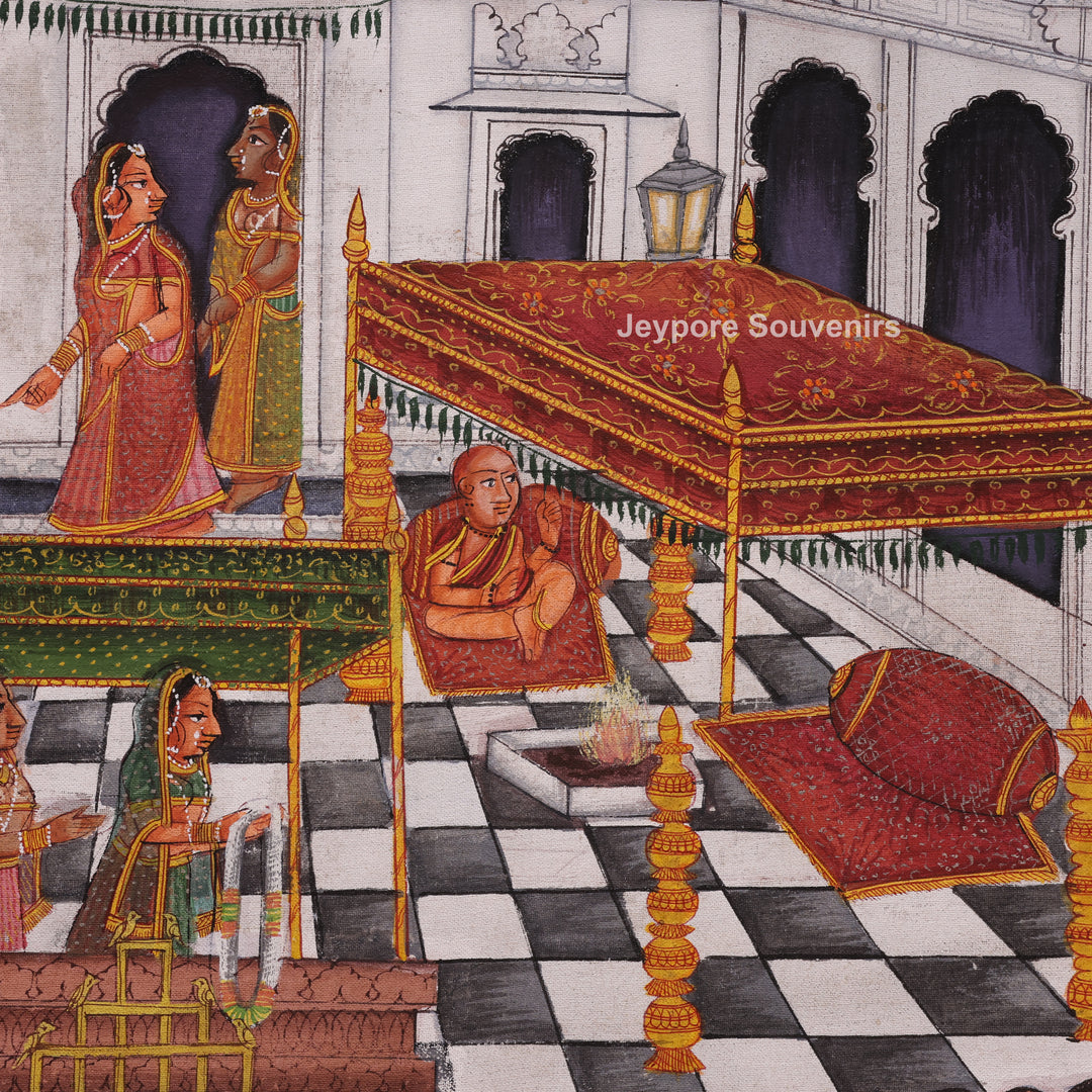 Lord Neminath Royal Procession Miniature Canvas Painting