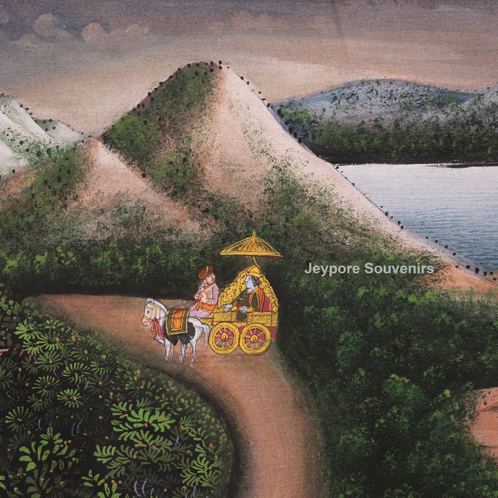 Lord Neminath Royal Procession Miniature Canvas Painting
