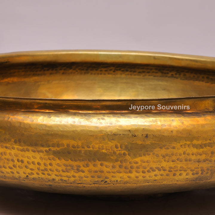 Antique Finish Brass Urli Bowl With Side Handles