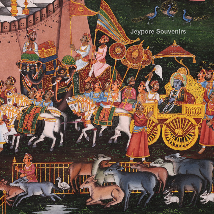 Lord Neminath Royal Procession Miniature Canvas Painting