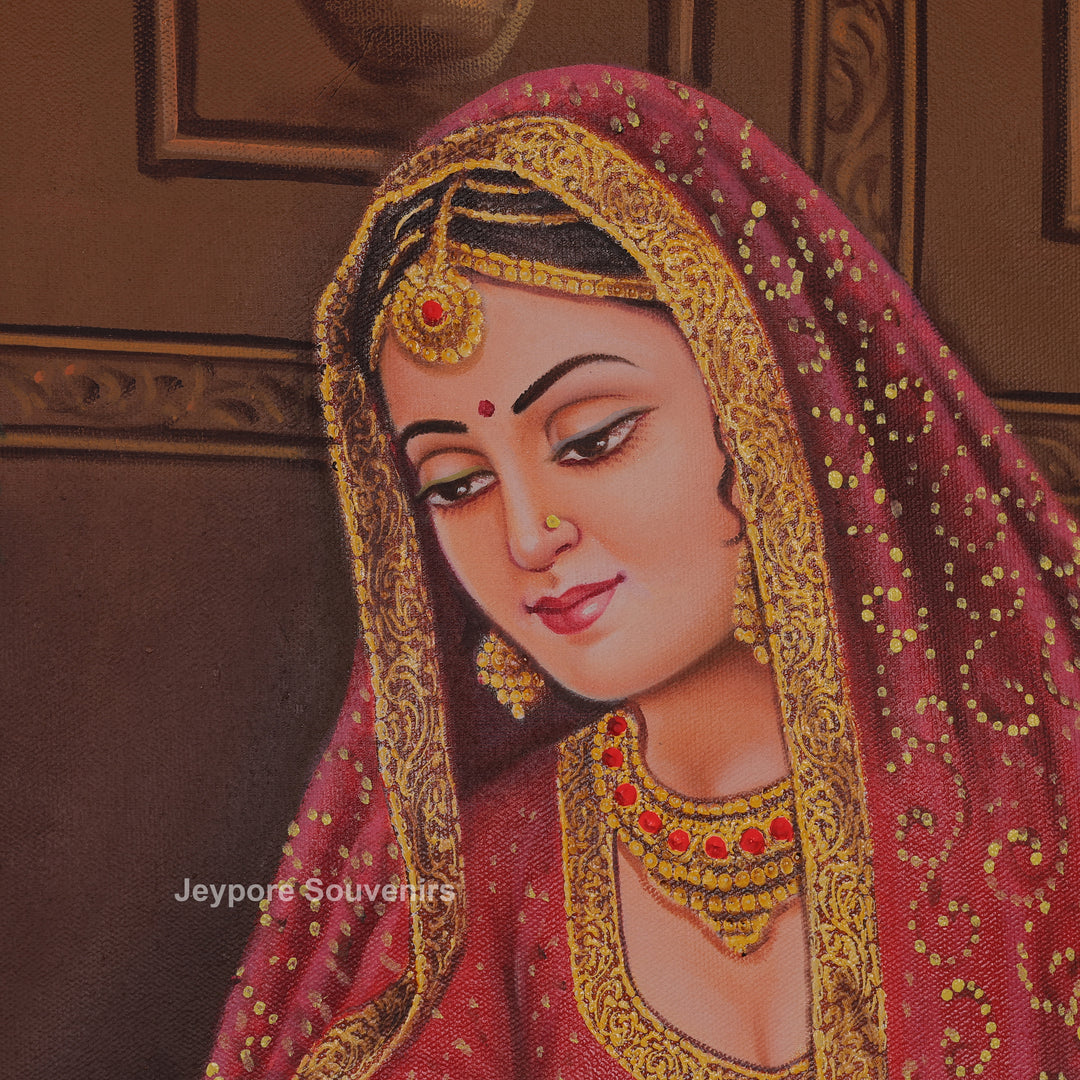 Traditional Indian Royal Ladies Playing Chausar Canvas Painting