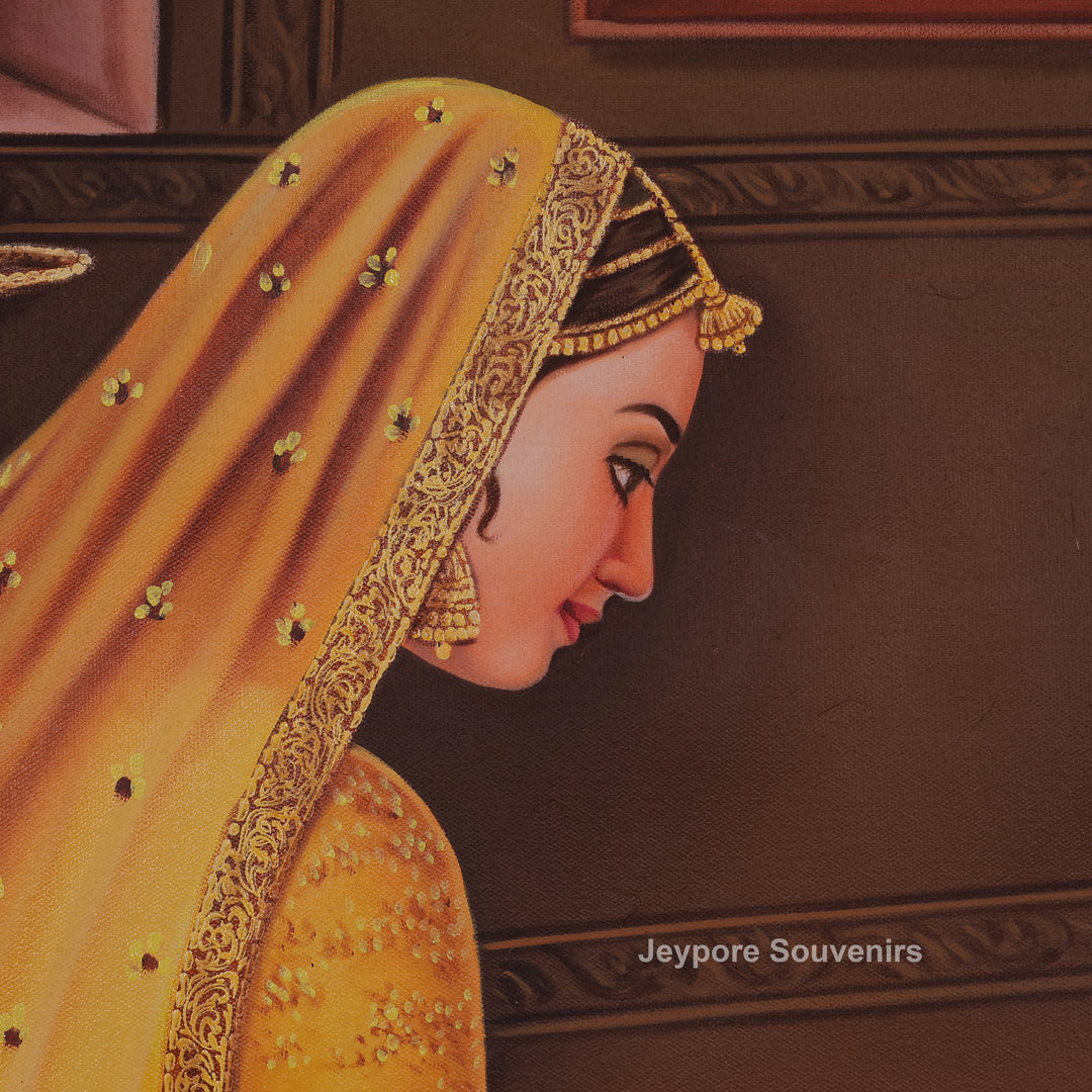 Traditional Indian Royal Ladies Playing Chausar Canvas Painting