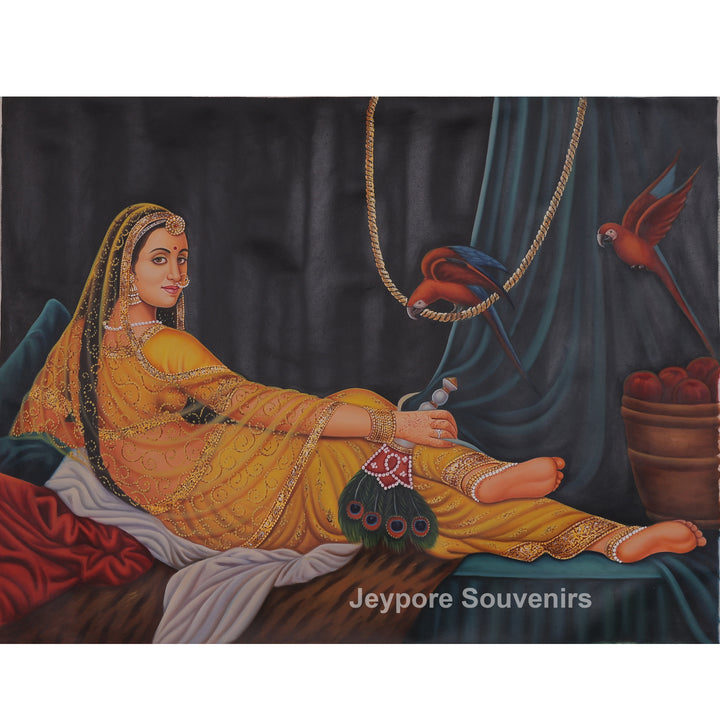 Traditional Indian Royal Lady Canvas Painting