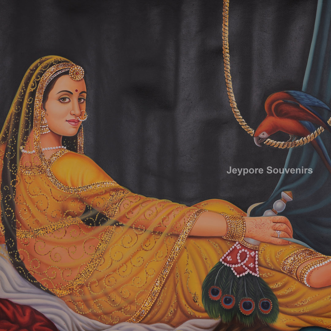 Traditional Indian Royal Lady Canvas Painting