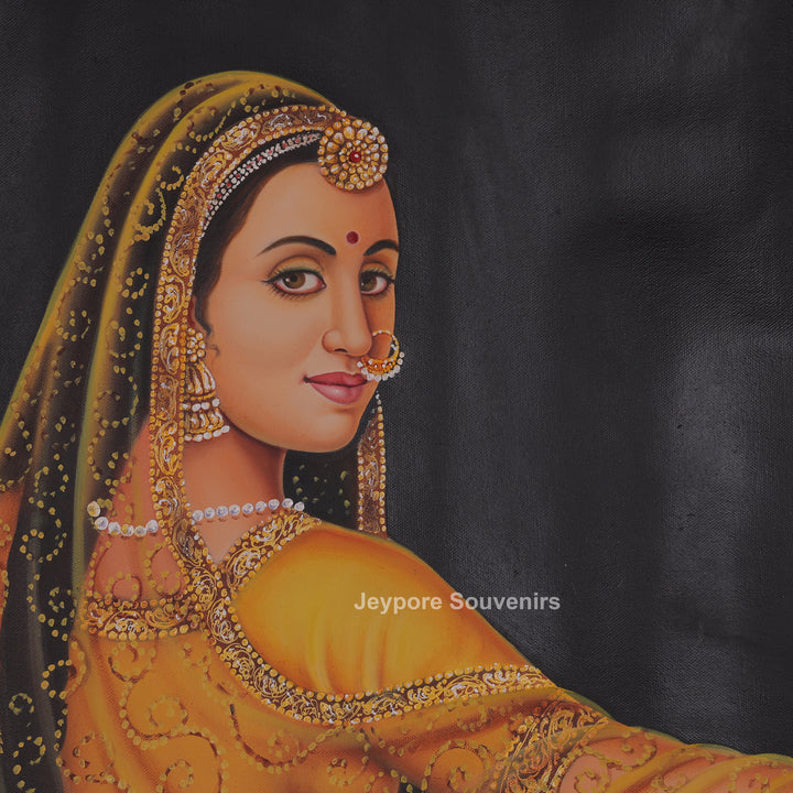 Traditional Indian Royal Lady Canvas Painting