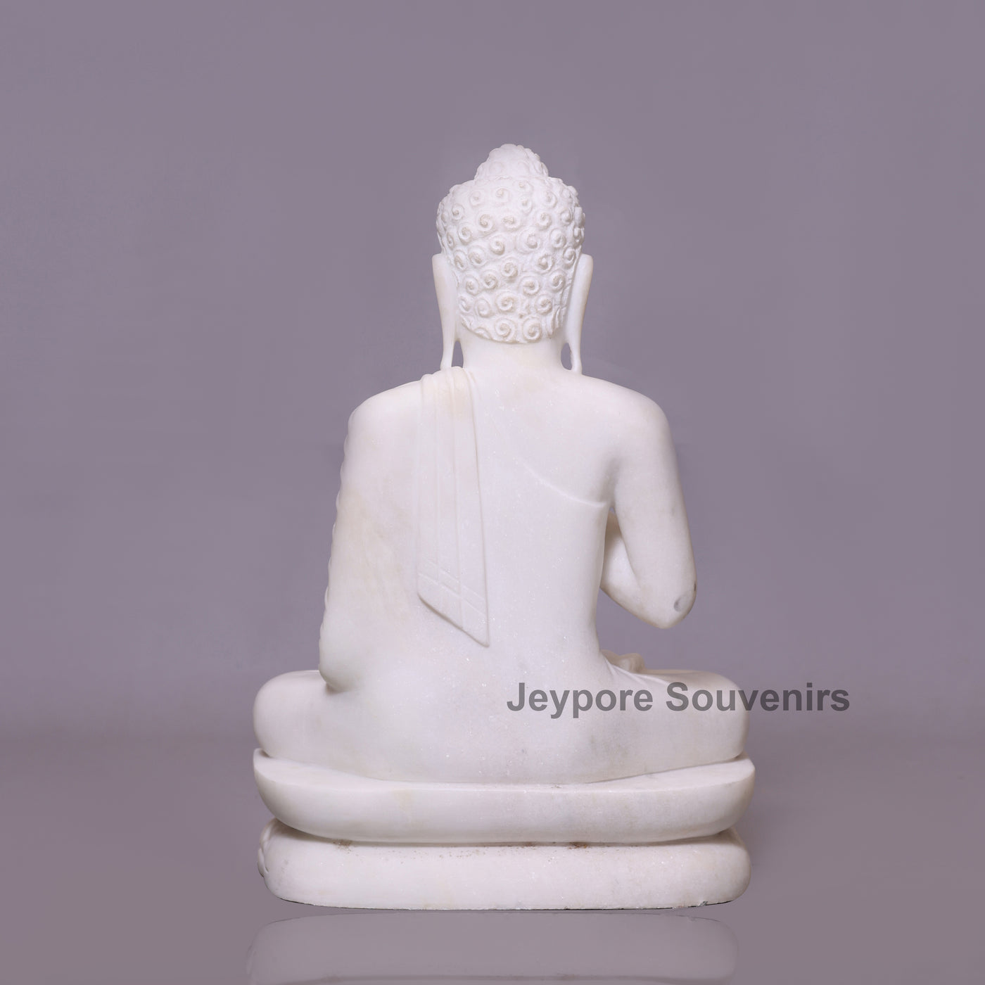 24" Pure White Marble Teaching Mudra Lord Buddha Idol