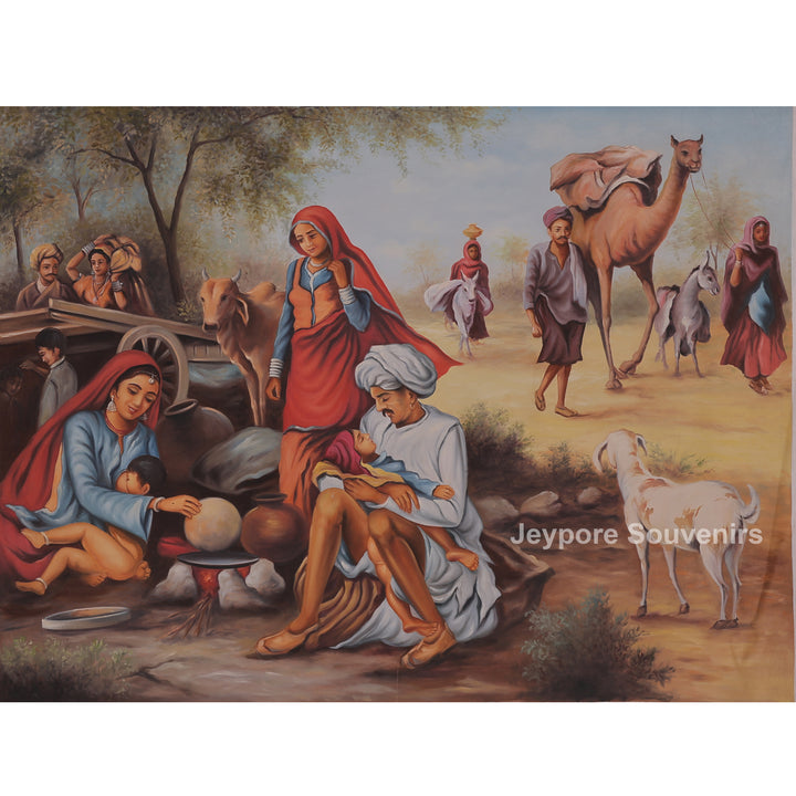 Rajasthani Village Cultural- Handmade Painting