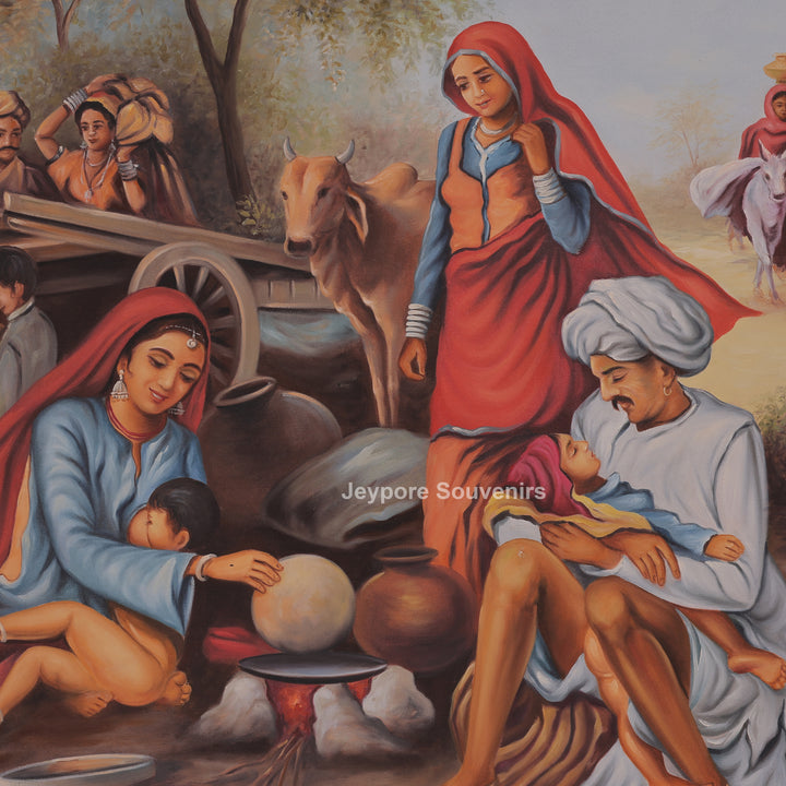 Rajasthani Village Cultural- Handmade Painting