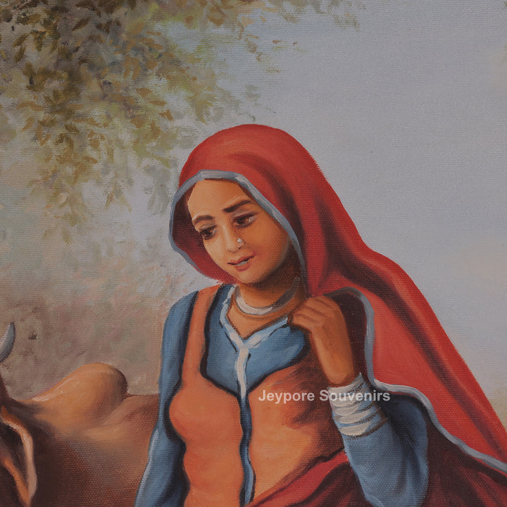 Rajasthani Village Cultural- Handmade Painting