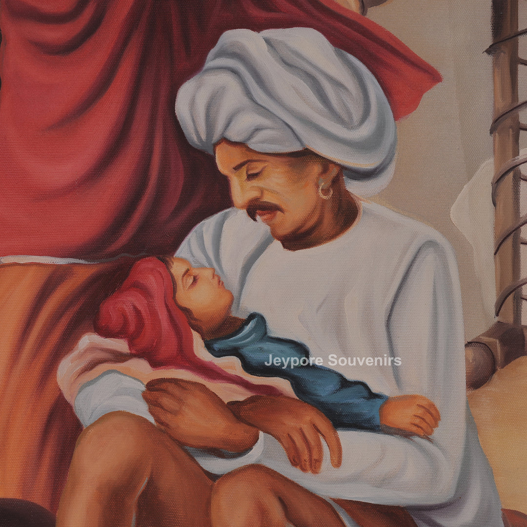 Traditional Rajasthani village Culture - Canvas Painting