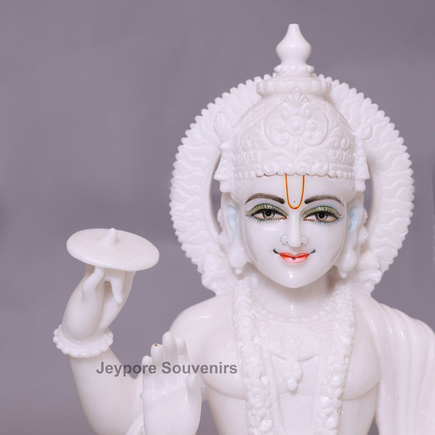 24" Divine White Marble Lakshmi Narayan Idol Set