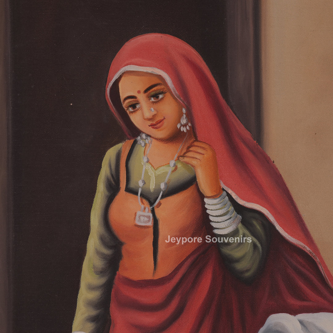 Traditional Rajasthani village Culture - Canvas Painting