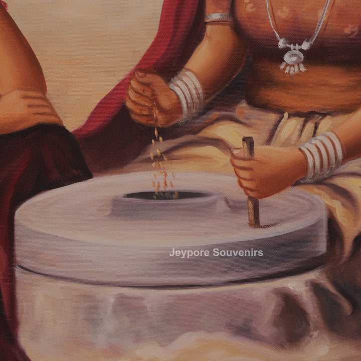 Traditional Rajasthani village Culture - Canvas Painting